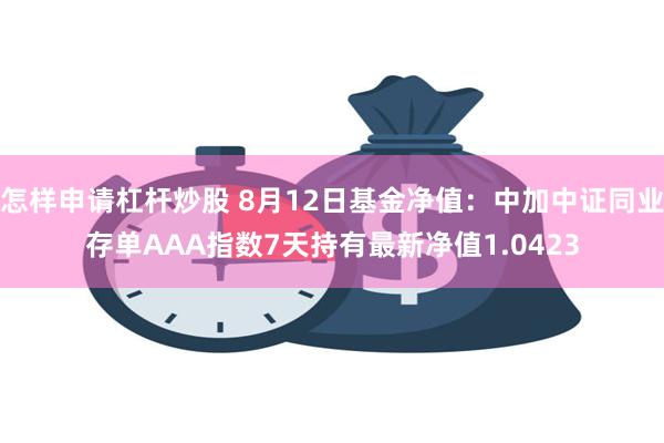 怎样申请杠杆炒股 8月12日基金净值：中加中证同业存单AAA指数7天持有最新净值1.0423