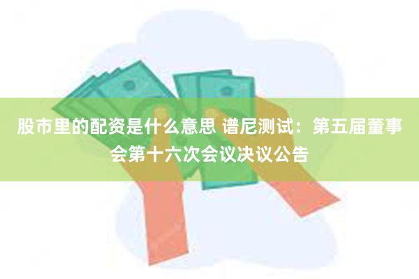 股市里的配资是什么意思 谱尼测试：第五届董事会第十六次会议决议公告